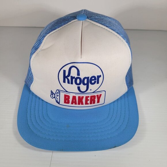 Vintage Kroger‎ Bakery Grocery Store Snapback Mesh Trucker Hat Cap 80s Red White - Picture 7 of 10
